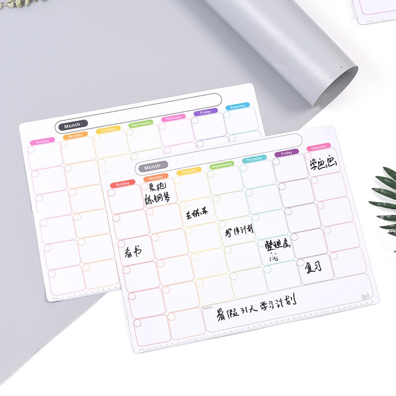 Magnetic Dry Erase Monthly Calendar Set-Magnetic White Board Weekly Planner &amp; Grocery Organizer for Kitchen Refrigerator
