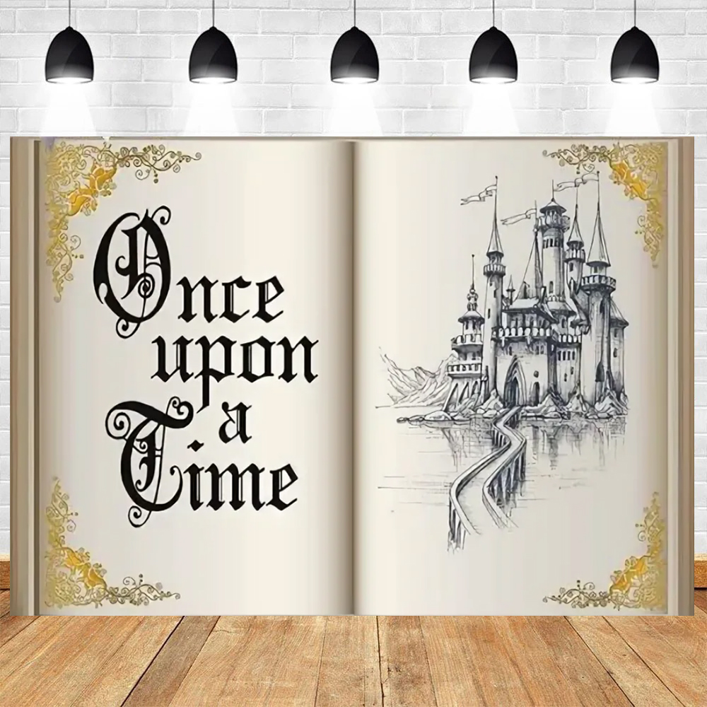 Fairy Tale Books Theme Magic Book Forest Photography Background Storybook Wonderland Romantic Wedding Birthday Decor Supplies: XL / Dark Khaki