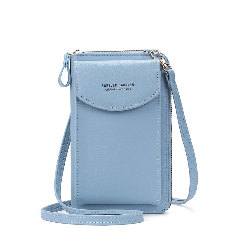 mini Håndveske dame - Enkel Stil - Skulderstropp - Crossbody Veske - Glidelås: Blå