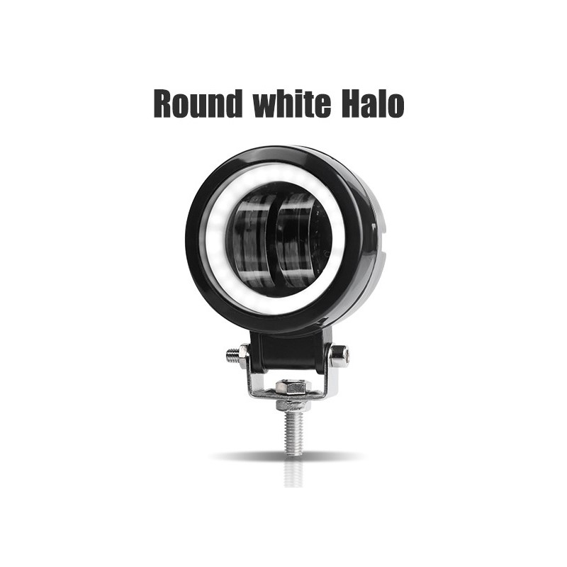 Ronde Halo Led Head Spot Light 3 Inch Motorcycle Spotlight 12/24 V Voor Scooter Bobber Chopper ATV dagrijverlichting Hi/Lo Beam: Black