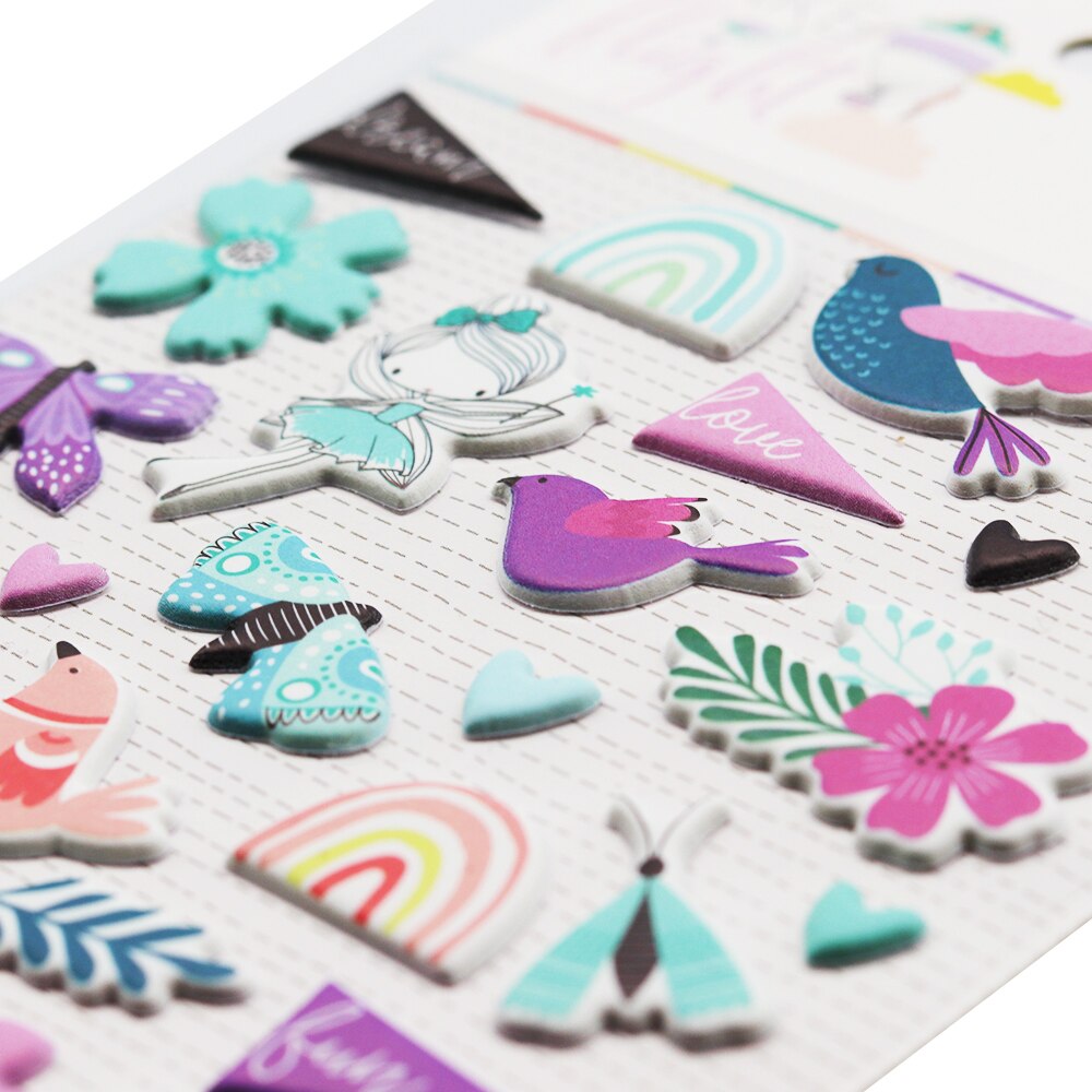 CRZCrafter Puffy Motif Stickers Mini Embellishments Crafts DIY Self Adhesive For Scrapbooking Cardmaking Journaling Decorations