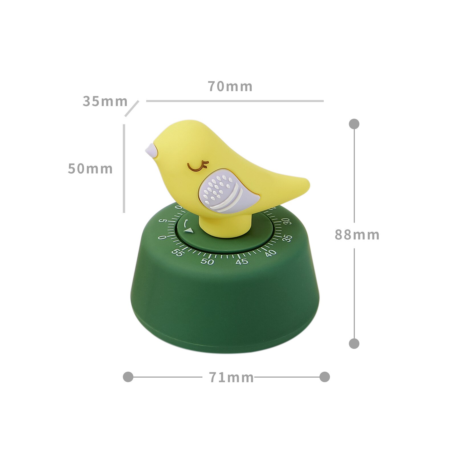 Temporizador de pájaro bonito, herramienta de cuenta atrás para correr, para aprendizaje, cocina, ccassic, contador de viento mecánico