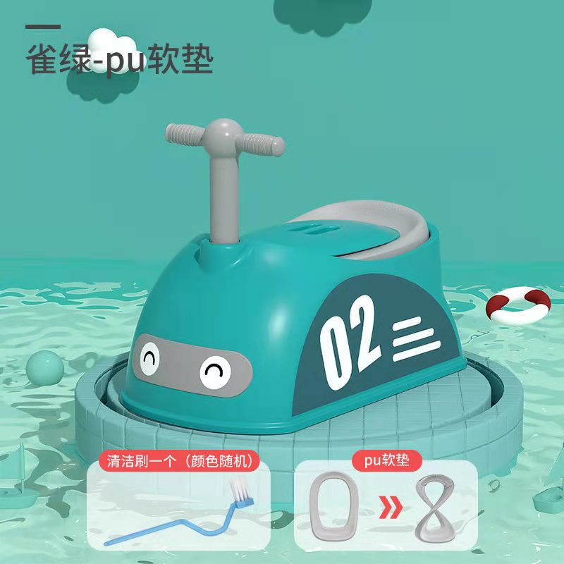 Orinal infantil de coche de dibujos animados, entrenador de talla para niños, baño portátil desmontable para bebé y Mujer: green PU