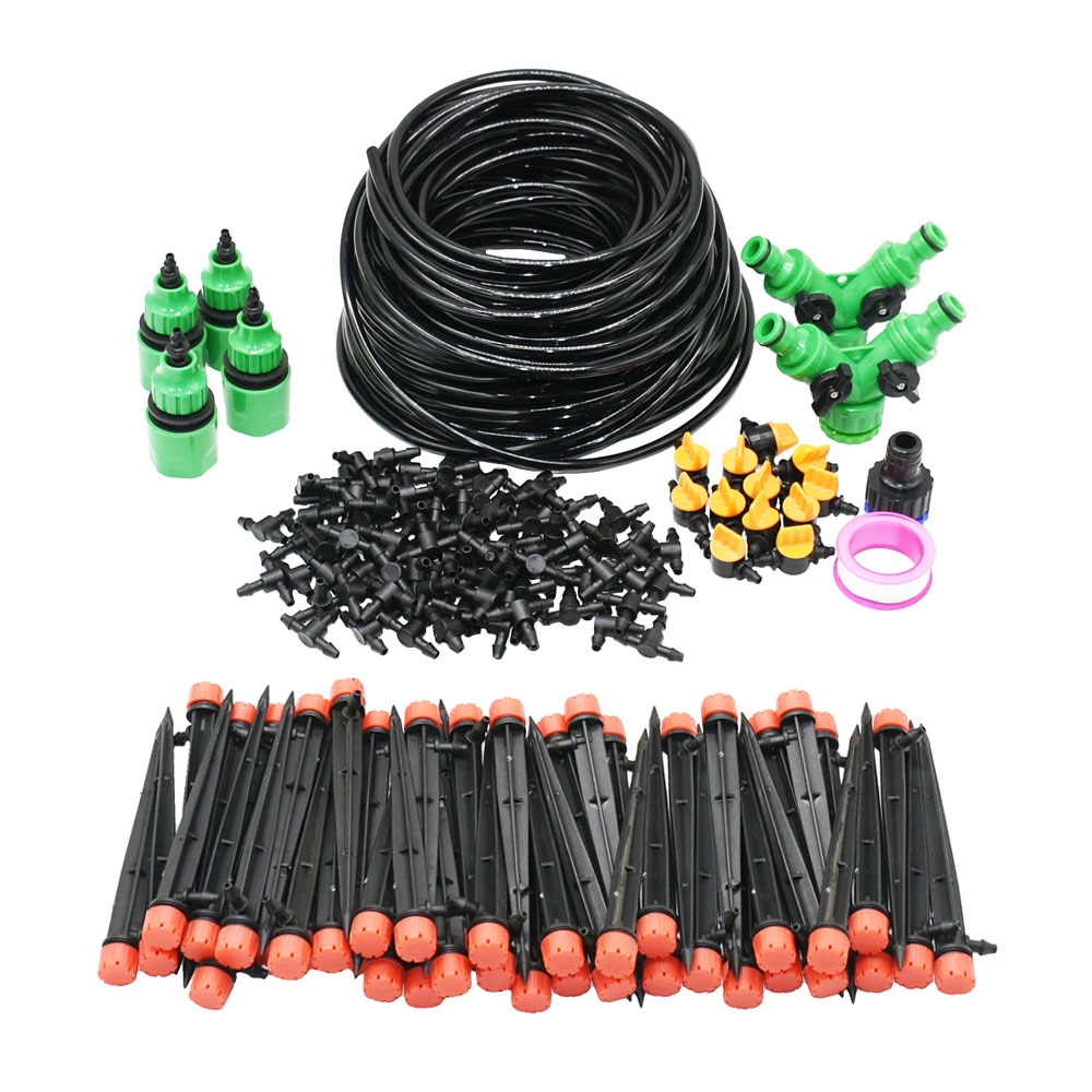 1/4" Hose Drip Irrigation System 360 Degree Adjustable 8 Hole Sprinkler Kit Garden Watering Inserting Ground Micro Flow Dripper