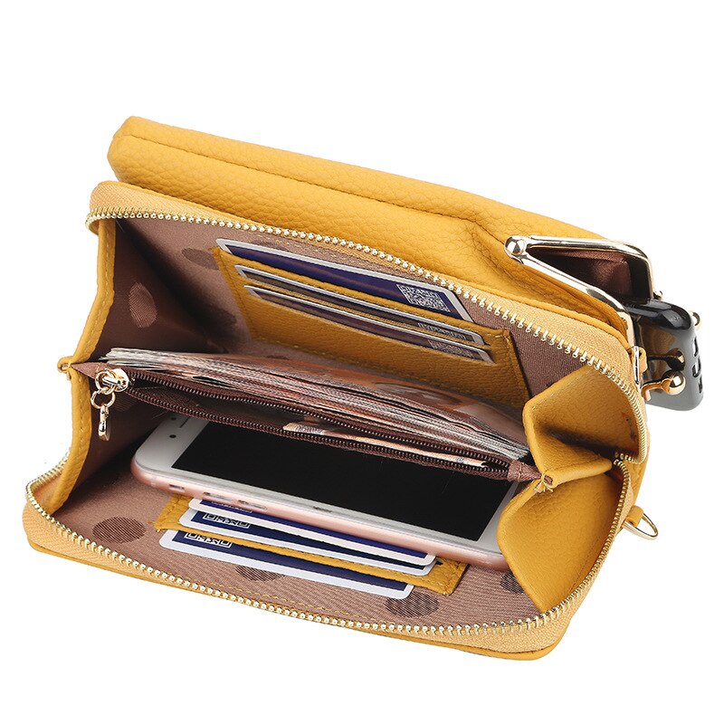 Dames PU Leer Schoudertas - Multifunctionele Crossbody Portemonnee met Rits & Hasp