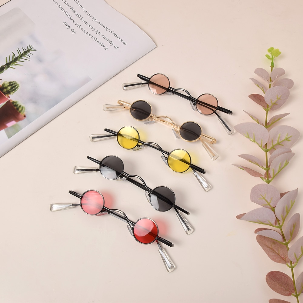 Mini lunettes de soleil rondes rétro pour hommes, monture métallique or noir rouge, petites montures rondes, accessoires de soins oculaires