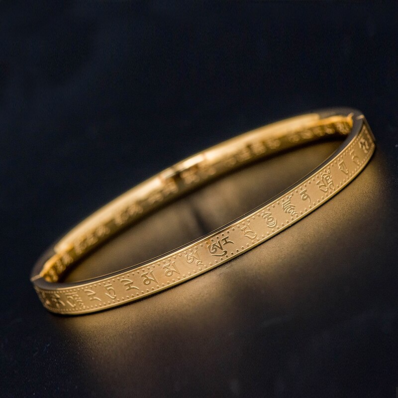 Hvid tara bodhisattva mantra buddhistiske skrifter titanium stål armbånd amulet betyder et bedre held mænd og kvinder