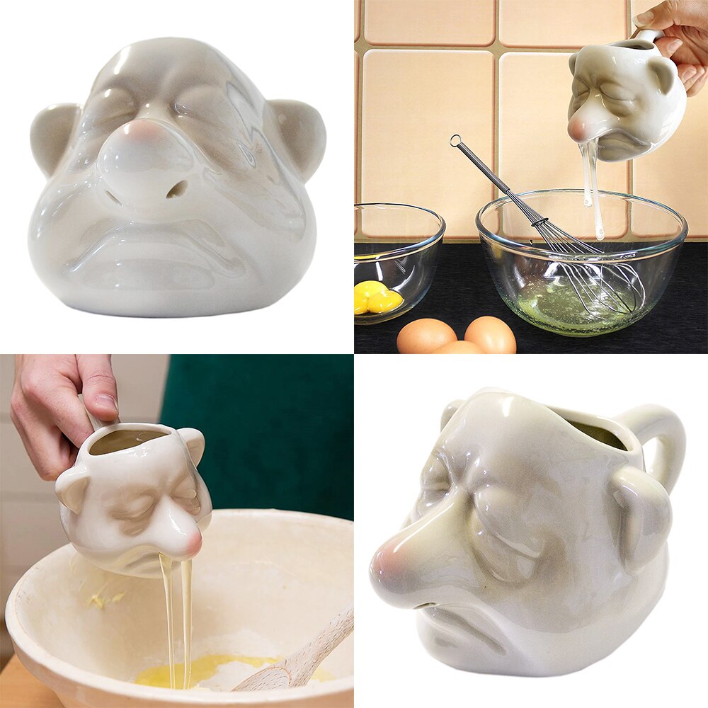 Gospodarstwa domowego ceramiczne kreatywny dziwne straszydło śmieszne jajko biały separator żółtka akcesoria kuchenne separator robić jajek gadżety robić kuchni
