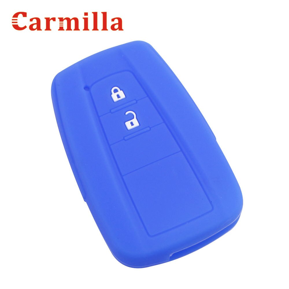 Carmilla Silicone Car Key Fob Cover Case for Toyota CHR C-HR Camry Prius Prado - 2 3 Buttons Remote Keyless