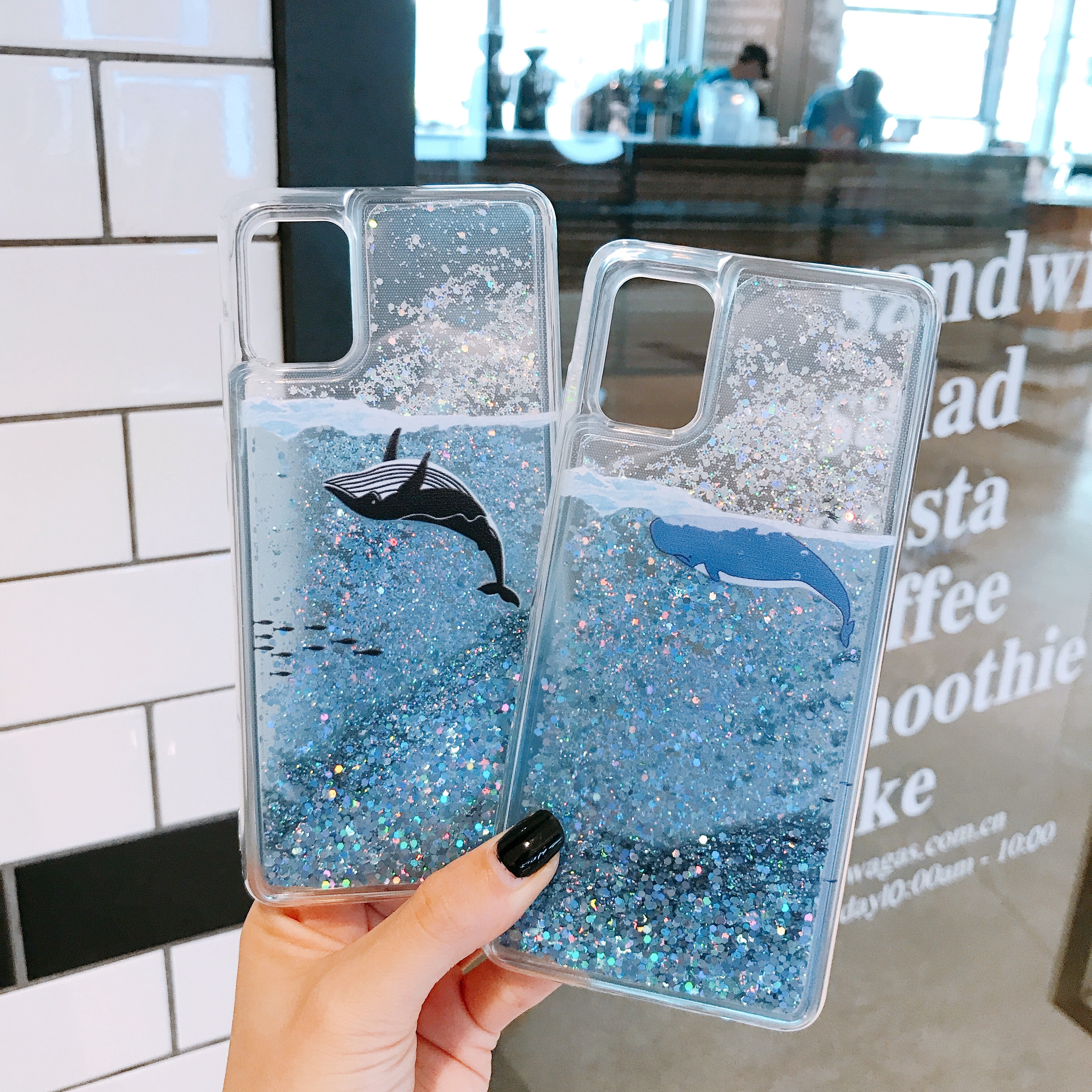 Se 11Pro Max Case Dynamische Liquid Quicksand Moving Star Glitter Dolfijn Walvis Telefoon Case Voor Iphone 6 6S 7 8 Plus X Xr 11