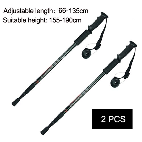 1/2pcsWalking Stick Trekking Poles Hike Nordic Walking Cane Aluminum Camp Telescopic Baton Outdoor Hiking Poles Crutches