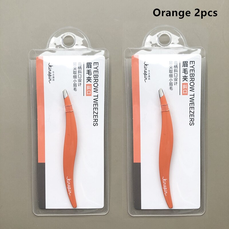 Punta de Punta para cejas pequeñas, pinzas de acero inoxidable con forma de sauce, eliminación de naranja, Belleza: 2pcs