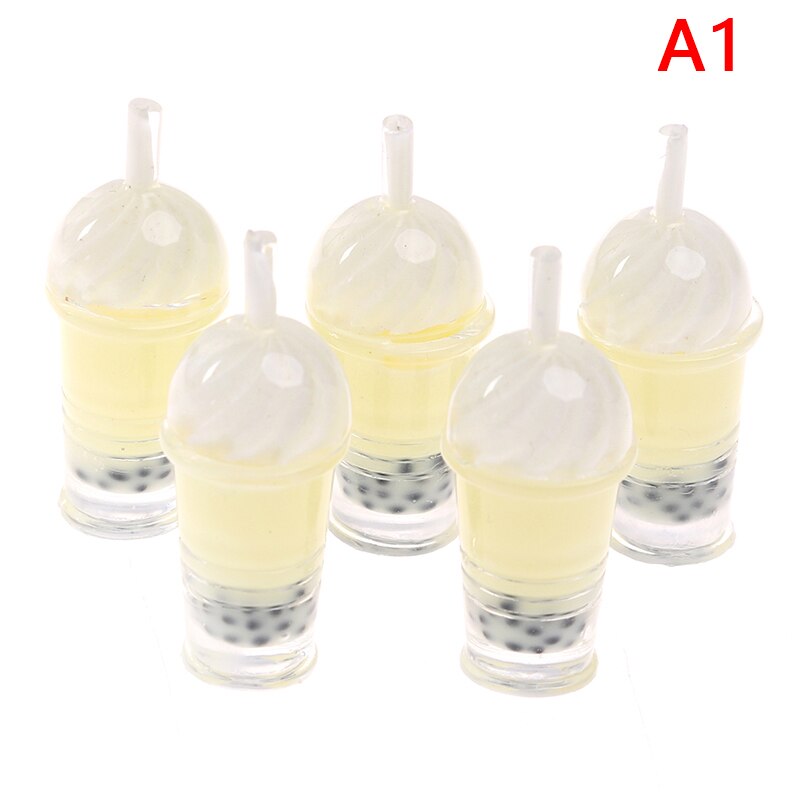 5pcs 1/12 Miniature Dollhouse Bubble Tea Model Ice-cream Drinks Pearl Milk Tea Doll Food Toy Accessories: 1