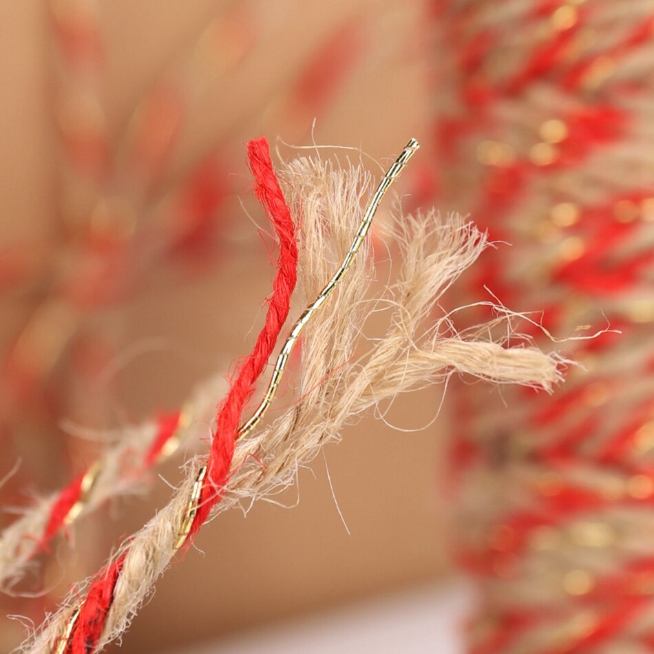 Cinta de arpillera de Yute Natural de 3mm y 25M, lazo artesanal de , cuerda de macramé, hilo para coser, decoración de boda, en casa