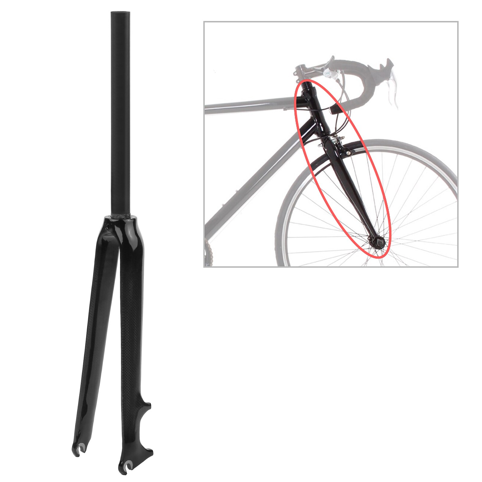 Lixada 25.4Mm Ultralight Full Carbon Wegfiets Vork 700C Fietsen Fixed Gear Racefiets Vork Fixie Bike Front vork: For 700C