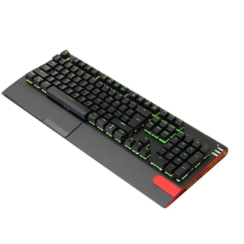 Wired USB RGB Gaming Keyboard LED Backlit Aluminum Alloy Panel Computer Keypad U50D: BK