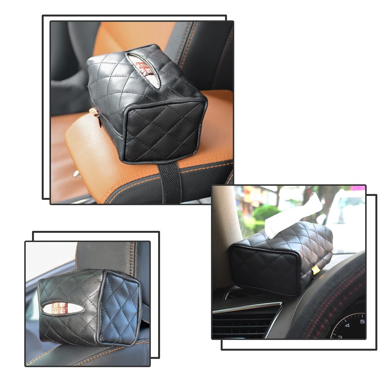 ZD 1Pc Car Hanging Tissue Paper Box for Alfa Romeo Chevrolet Aveo Captiva Ford Focus 3 Fiesta Mondeo Kuga Fusion Accessories