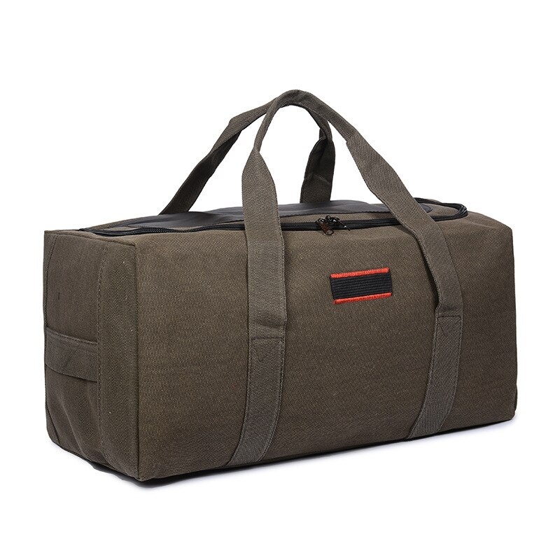 Canvas Men Travel Bags Carry on Luggage Bags Men Duffel Bag Travel Tote Large Weekend Bag Overnight high Capacity: Khaki