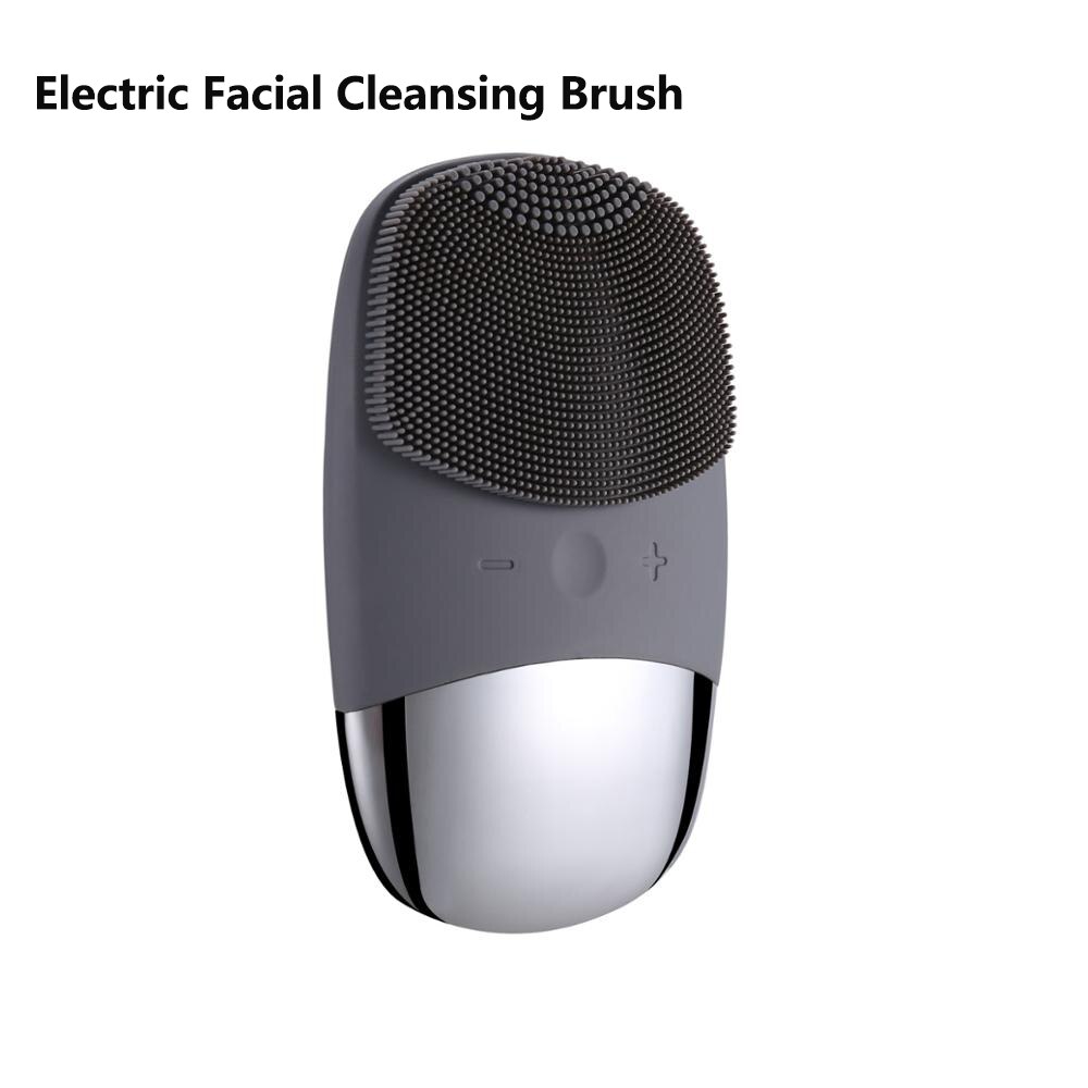 Brosse électrique de nettoyage du visage, sonique, brosse de nettoyage du visage, épurateur de peau, masseur de peau, outils de soins de la peau: Gris clair
