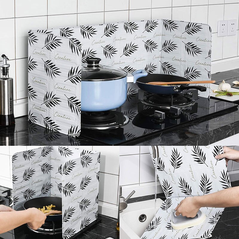 Sartén de aluminio a prueba de salpicaduras para cocina, protector de pantalla protectora contra salpicaduras de aceite, bloque de Gas, escudo antisalpicaduras, herramientas de cocina