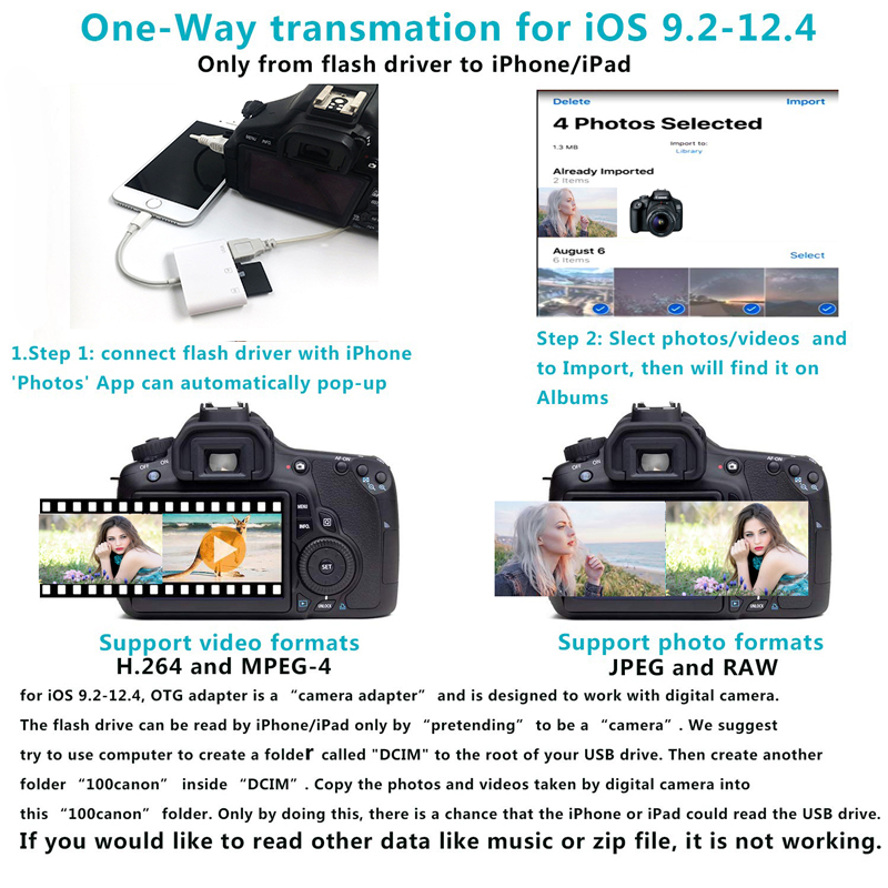 Otg Reader Voor Ios Naar Usb 3.0 Camera Adapter Mobiele Telefoon Accessoires Converter Voor Ipod Keyboard Ios 13 Connector