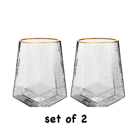 2 stk guld, hamret, champagneglas, vinglas, bæger-champagneglas sæt  of 2: Guld 560ml