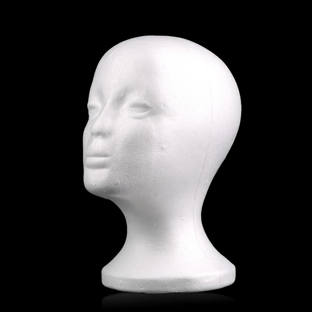 Soporte práctico de espuma para pelucas para cabezas de maniquí, soporte de exhibición para gafas, modelo de cabeza de peluca, , con soporte para peluca