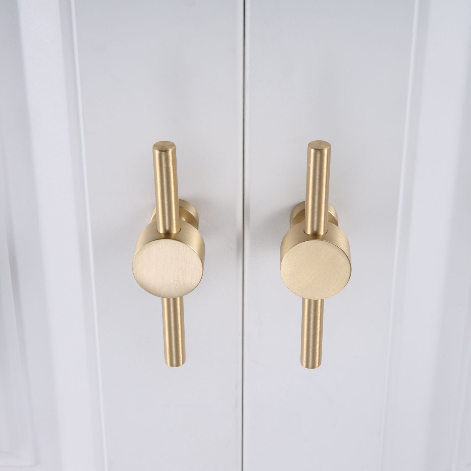 T Bar Knob Pure Copper Pull Handle with screw 90mm long Brushed Brass Golden Single Hole Door Cupboard Cabinet Drawer fitting