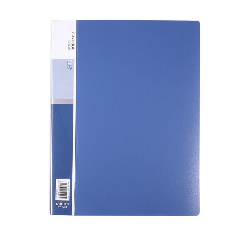 Blue Plastic Cover A4 Clear Book File with 20 Clear Pockets