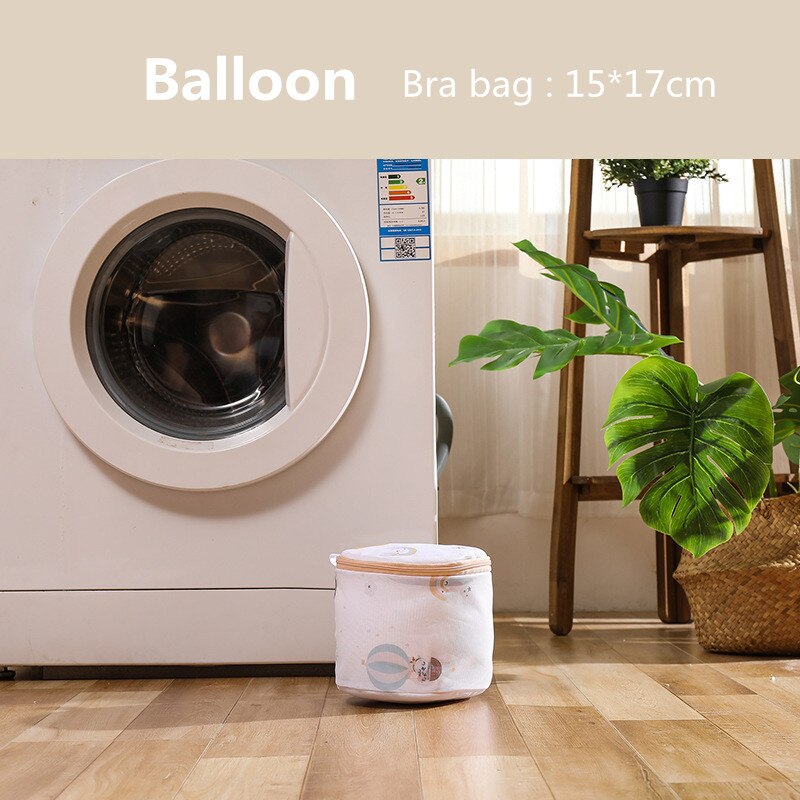 Dirty Laundry Bag for Washing Underwear Clothing Cute Printing Neatening Storage Bra Socks Organizador Folding Laundry Wash Bags: Ballon 15-17cm