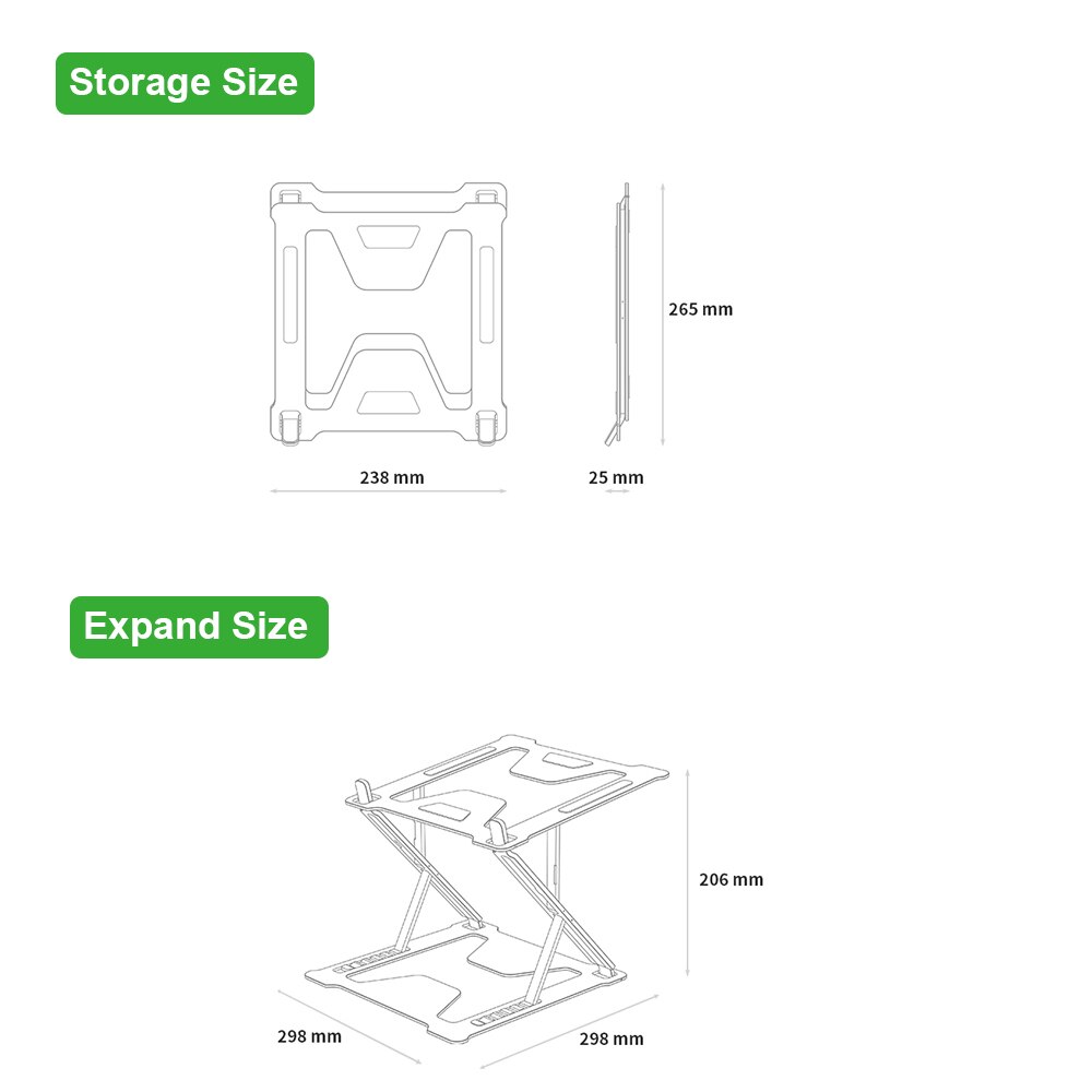Verstelbare laptopstandaard, draagbare ondersteuning, notebookstandaard voor macbook pro, computerkoelbeugel, verhoger voor laptop, bureauverhoger