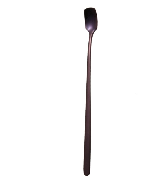 Rvs Roer Lange Handvat Steel Thee Lepel Vierkante Hoofd Ijs Lepel Bar Mok Lepel Koffie Lepel Keuken: Paars / S