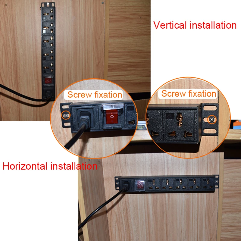 Cabinet 19inch PDU Power Strip Unit C14 Interface 8Ways EU/US/AU/C13/Universal Socket Extension Electrica With Switch