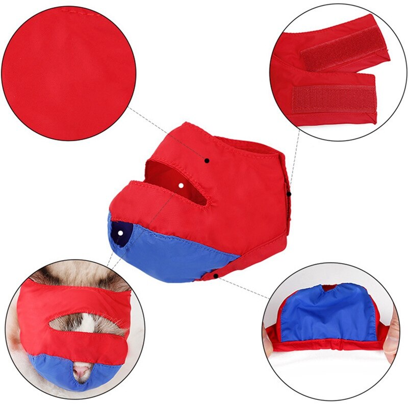 Cat Anti Bite Mask Puppy Bath Beauty Grooming Supplies Cat Grooming Muzzle Prevent Biting Scratching Pet Calming Mouth Cover #