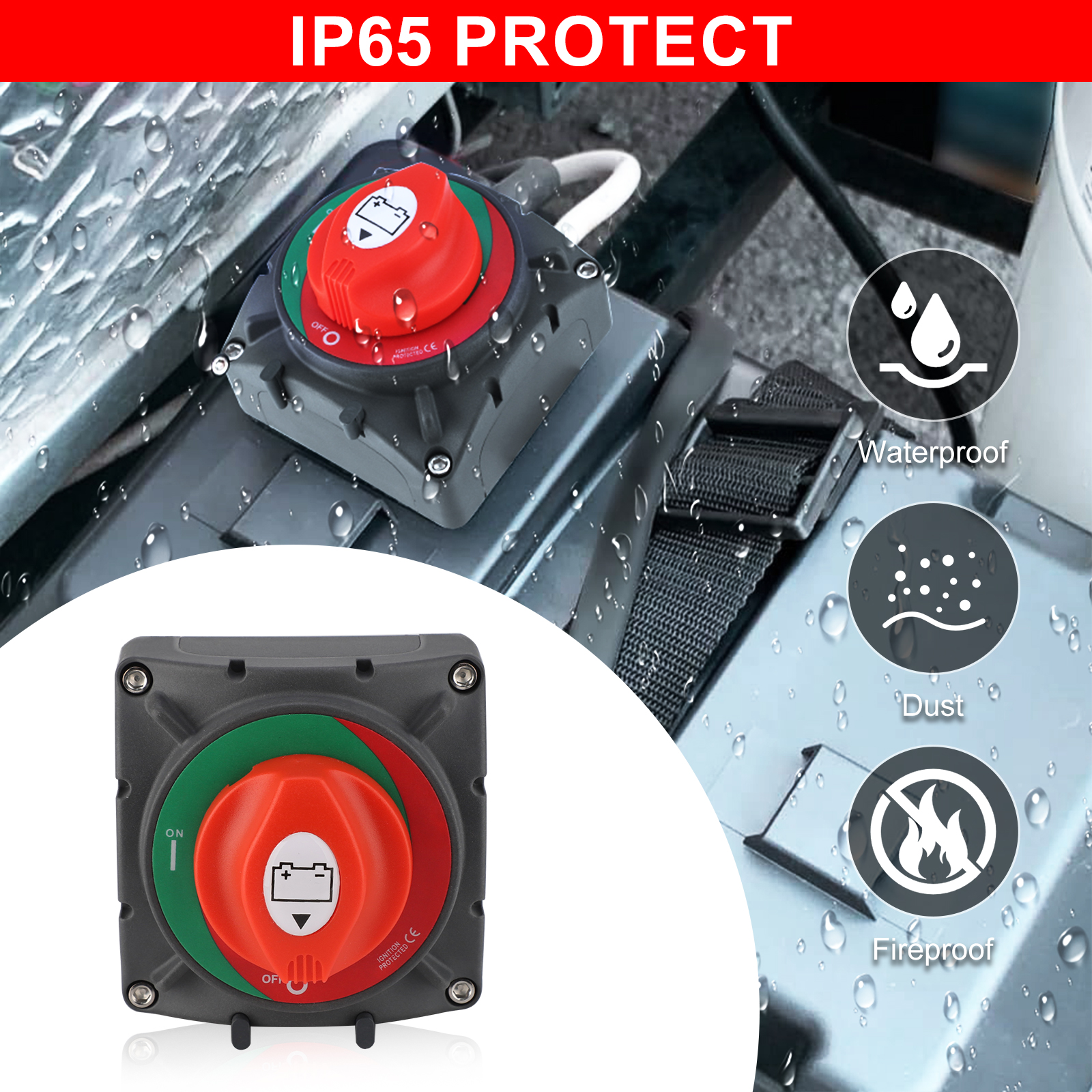 200A 300A 600A interruptor de masa de batería Dual interruptor de corte de 2 y 4 posiciones interruptor de desconexión de batería automática de barco de coche 12V 24V marino
