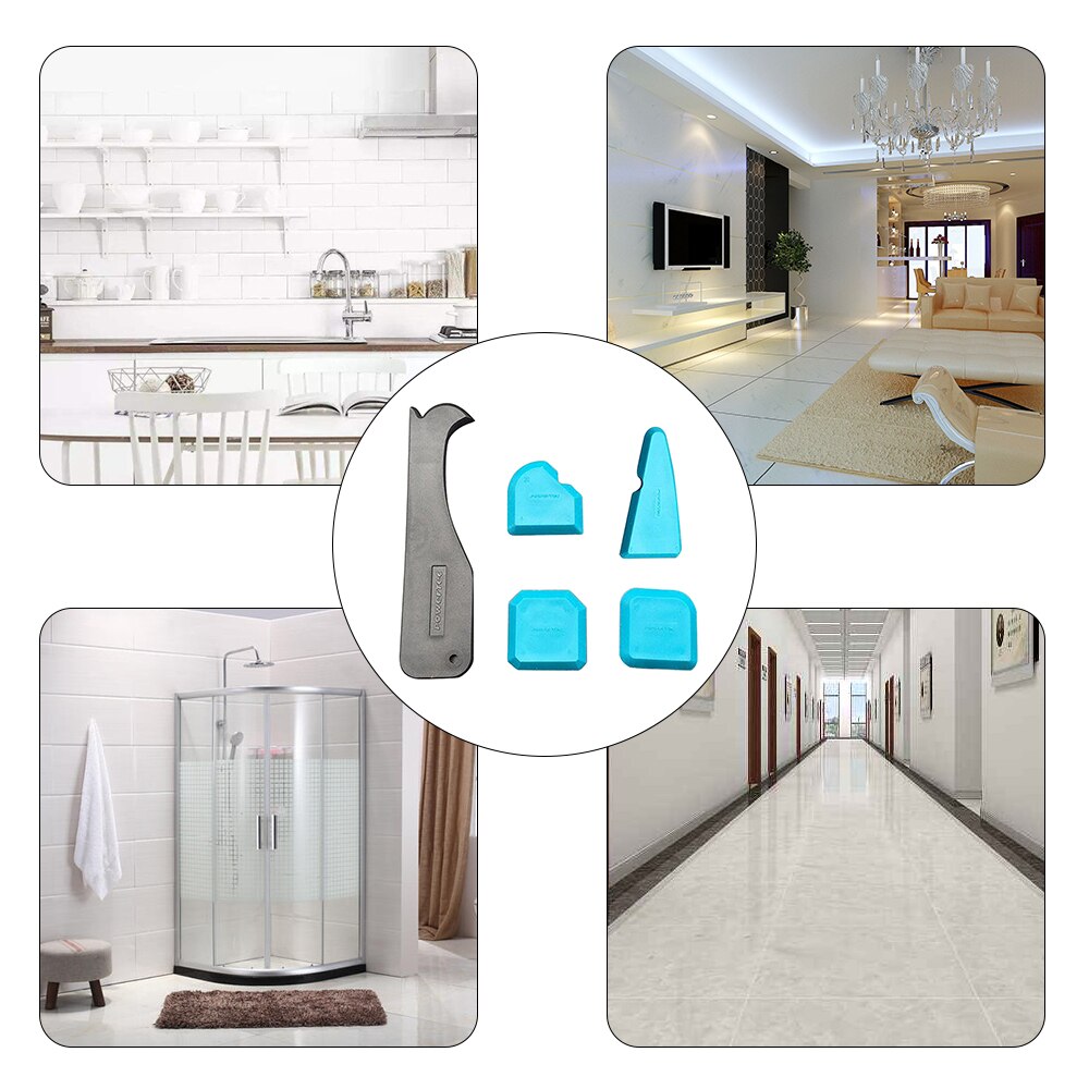 Big 5Pcs Schraper Tool Kit Grouting Set Smoothing Troffel Grout Remover Siliconen Gezamenlijke Joint Filler Smoothing Spatel