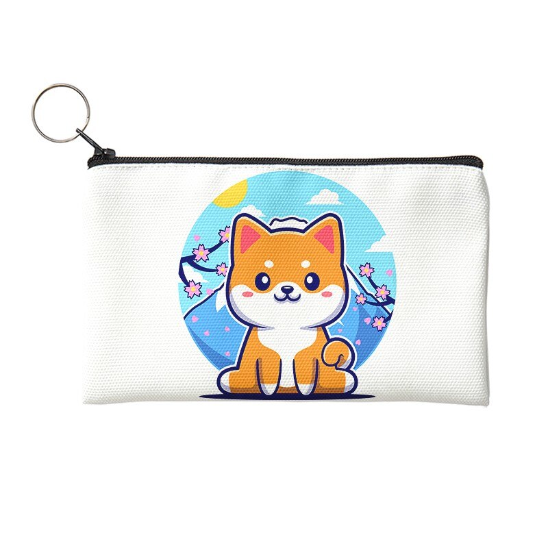 Nuovo portamonete Unisex semplice con stampa solida e simpatico cane con cerniera Lady Girls portafoglio portatile borsa piccola in tela per regali da ragazza: Style5