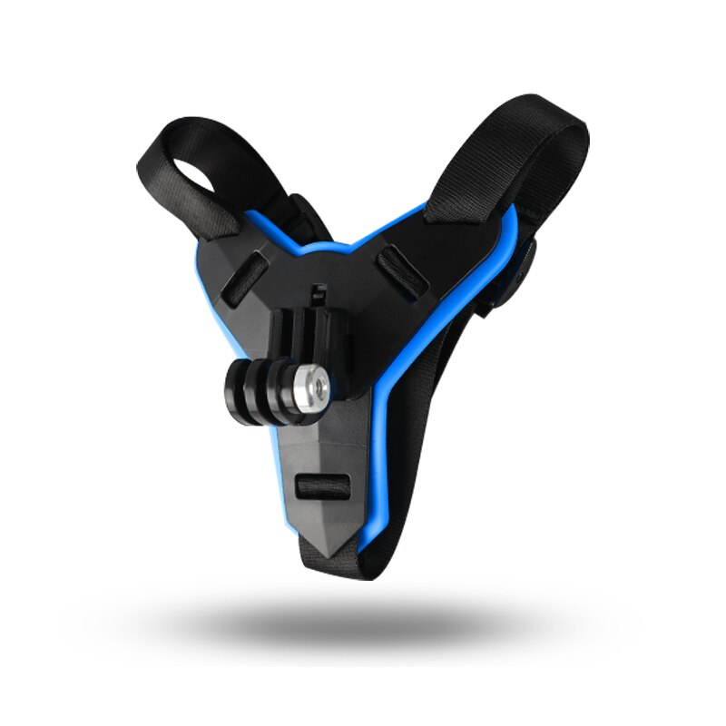 Accesorios para Gopro Hero 87 6 5, adaptador de soporte de montaje fijo en la barbilla delantera del casco de motocicleta para Xiaomi Yi 4K EKEN H9 SJCAM Sj4000: New blue stents