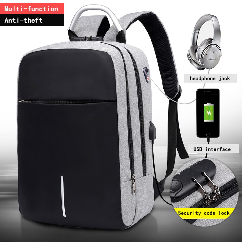 Men Multifunction Anti Theft Backpack 15.6" Inch USB Charging Laptop Backpacks Waterproof Schoolbag Business Travel Bags for Men