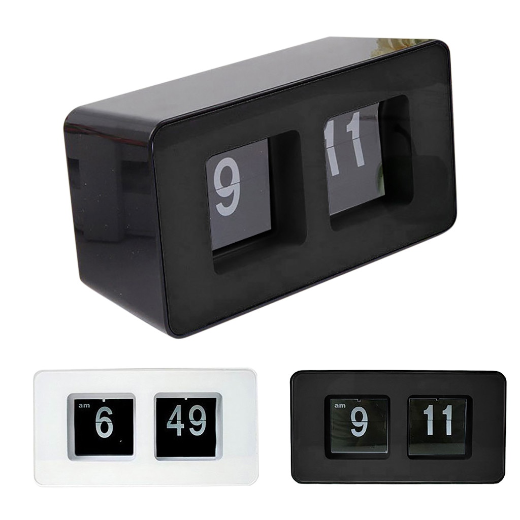 Auto Flip Clock Plastic 12 Hour Mode Modern Flip Digital Clock for Home Desktop Decor Alarm Clocks для дома