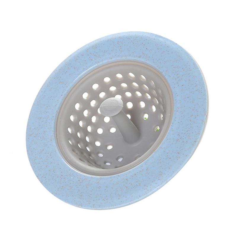 Køkkenvaske afløbsfilter silikone hvede halm filtermåtte badeværelse hårfanger prop trapper afløbshul filter dørslag værktøj: 03