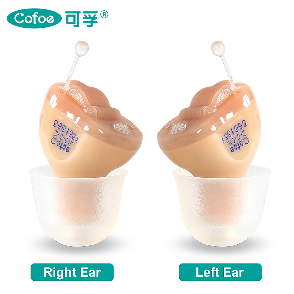 Cofoe usynligt høreapparat mini lydforstærker in-ear intelligent støjreduktion velegnet til mennesker med høretab og ældre