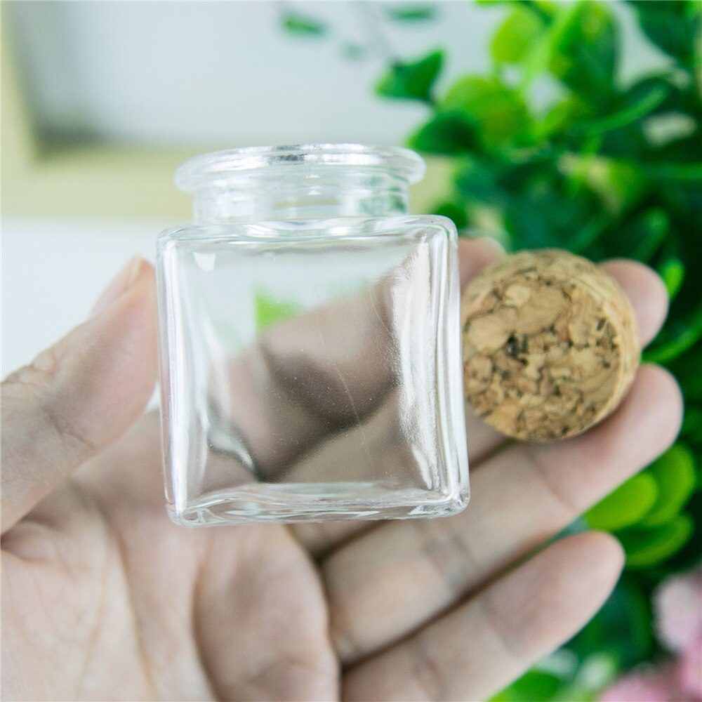 24 kpl mini 50ml nelikulmainen lasipullo korkilla tyhjät kirkkaat nelikulmaiset litteät pullot glycyrrhiza makeiset elintarvikelaatuinen sinetti 50cc purkkipulloa