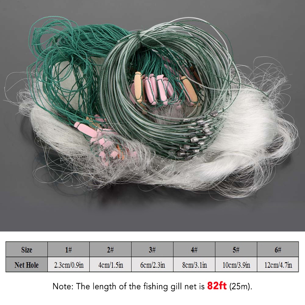 Visnet 25 M 3 Lagen Visnet Monofilament Vissen Fish Gill Net Met Float Mesh Voor Vissen Accessoires