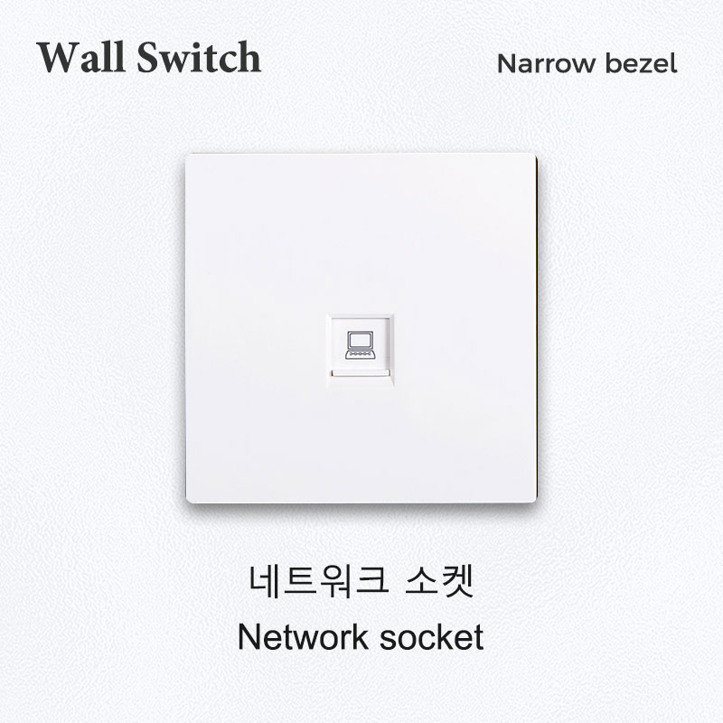 Plastic Panel Wall Light Switches 1/2/3/4 Gang Button Switch with Wall EU TV NET Socket Function Parts DIY Korean Standard White: Red