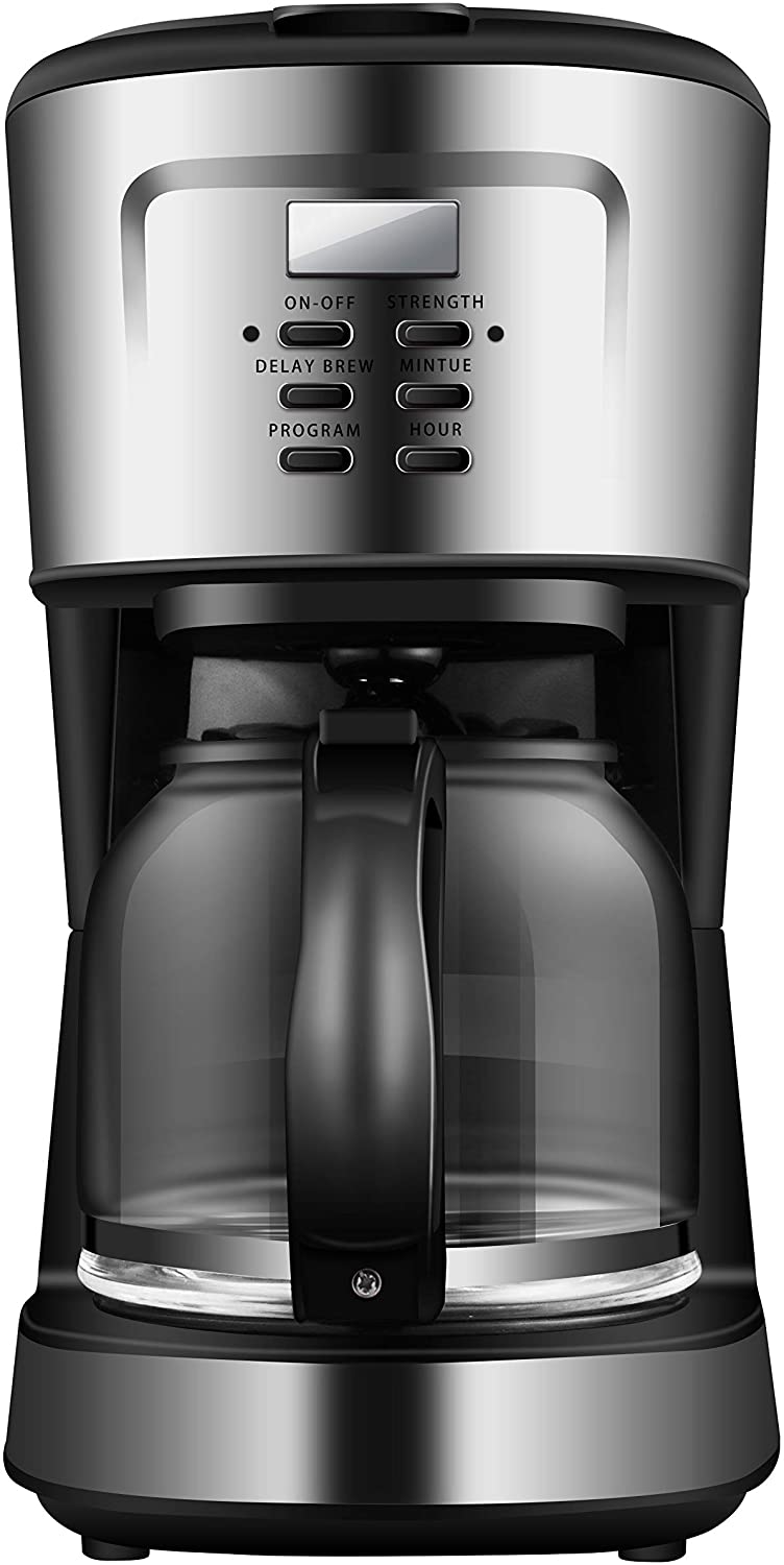 Fagor Cafetera programable eléctrica de Goteo automática, máquina café de Filtro Capacidad 12 Tazas, 1,5 litros, Display Digital Hora 24h/Temporizador, 900 W, Negro