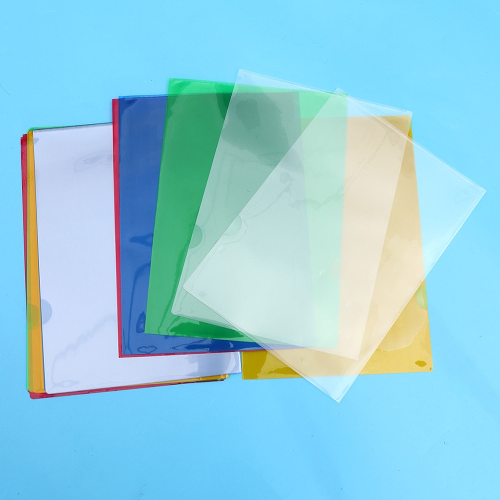 40 stuks plastic transparante l-vormige klembordklem hardboard papierhouder memo mappen bord voor thuis school kantoor (wit bl
