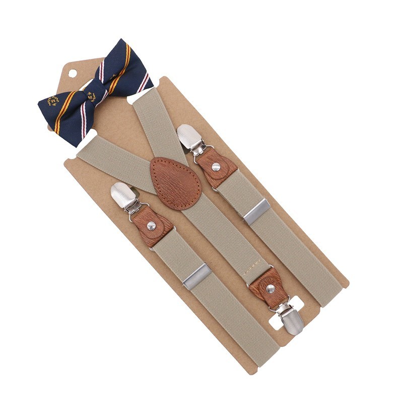 Boys Girls Kids Adjustable Elastic Y-back Braces Baby Suspenders Bow Tie Set Butterfly Necktie Wedding Ring Bear: 13