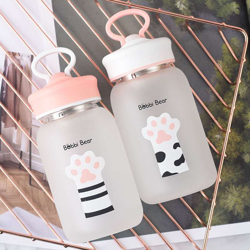 Botella de agua de silicona con forma de pata de gato, vasos bonitos, respetuosos con el medio ambiente