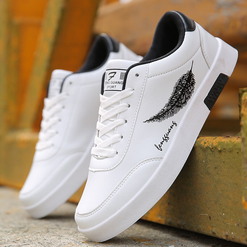 Klassieke Witte Sneakers Jongens Comfort Gevulkaniseerd Schoenen Mannen Casual Outdool Wandelschoenen: White and black / 6.5